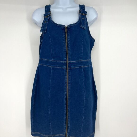 Haute Monde Womens Sheath Dress Blue Mini Stretch Scoop Neck Zipper Sleeveless L - Picture 10 of 10